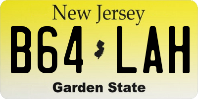 NJ license plate B64LAH