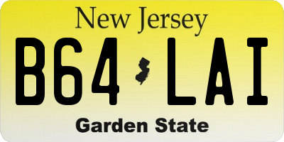NJ license plate B64LAI