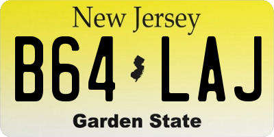 NJ license plate B64LAJ