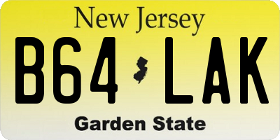 NJ license plate B64LAK