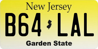 NJ license plate B64LAL