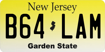 NJ license plate B64LAM