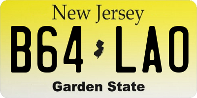 NJ license plate B64LAO