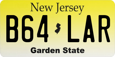NJ license plate B64LAR