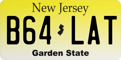 NJ license plate B64LAT