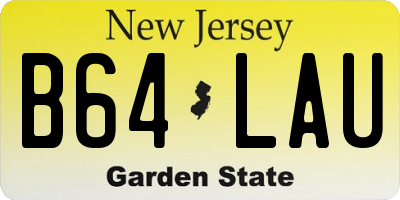 NJ license plate B64LAU