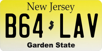 NJ license plate B64LAV