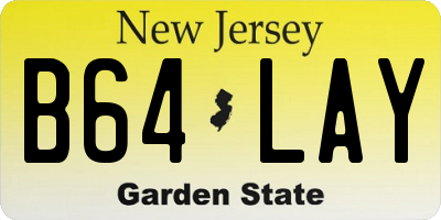 NJ license plate B64LAY