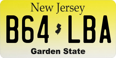 NJ license plate B64LBA