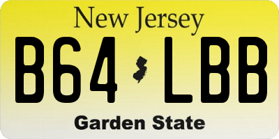 NJ license plate B64LBB