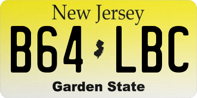NJ license plate B64LBC