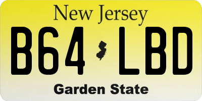 NJ license plate B64LBD
