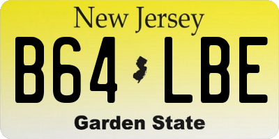 NJ license plate B64LBE