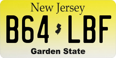NJ license plate B64LBF