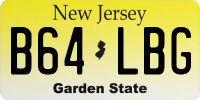 NJ license plate B64LBG