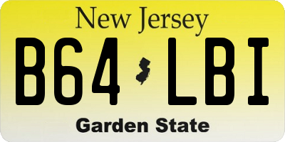 NJ license plate B64LBI