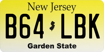 NJ license plate B64LBK