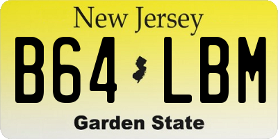 NJ license plate B64LBM