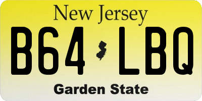 NJ license plate B64LBQ