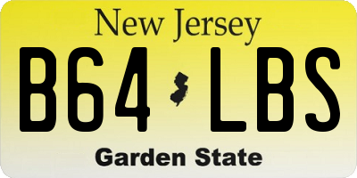 NJ license plate B64LBS