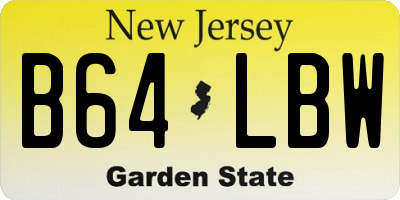 NJ license plate B64LBW
