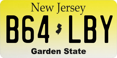 NJ license plate B64LBY