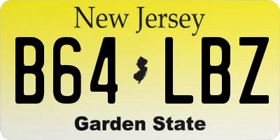NJ license plate B64LBZ