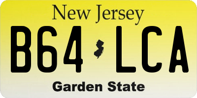 NJ license plate B64LCA