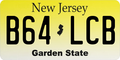 NJ license plate B64LCB