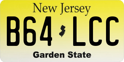 NJ license plate B64LCC
