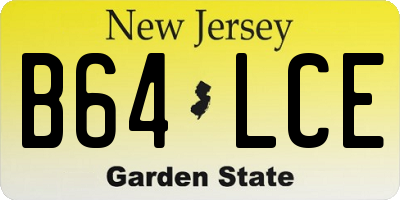 NJ license plate B64LCE