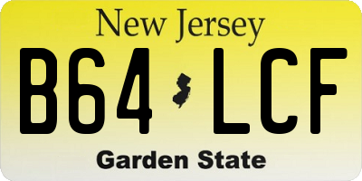 NJ license plate B64LCF