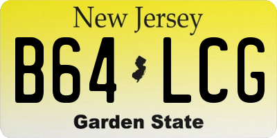 NJ license plate B64LCG