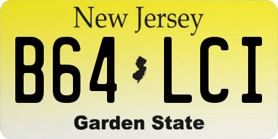 NJ license plate B64LCI