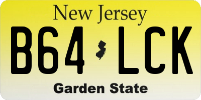 NJ license plate B64LCK