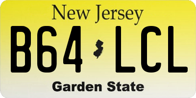 NJ license plate B64LCL