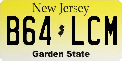 NJ license plate B64LCM
