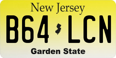 NJ license plate B64LCN