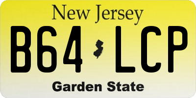 NJ license plate B64LCP