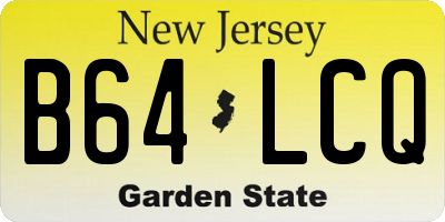 NJ license plate B64LCQ