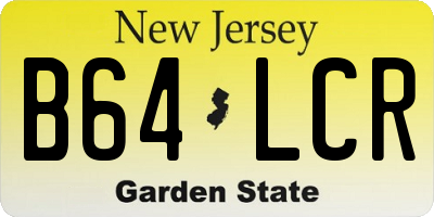 NJ license plate B64LCR