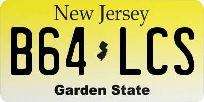 NJ license plate B64LCS