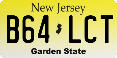 NJ license plate B64LCT