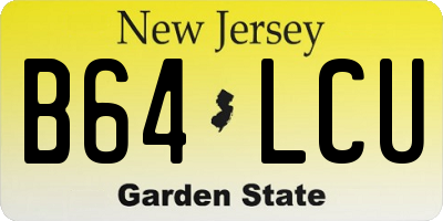 NJ license plate B64LCU