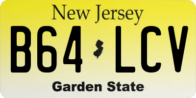 NJ license plate B64LCV