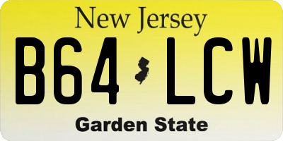 NJ license plate B64LCW