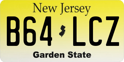 NJ license plate B64LCZ