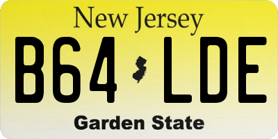 NJ license plate B64LDE