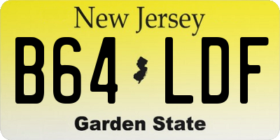 NJ license plate B64LDF