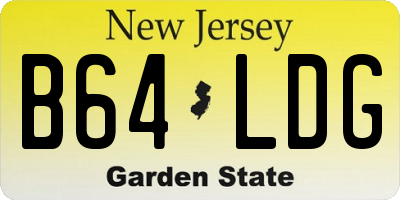 NJ license plate B64LDG